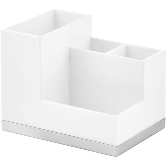 Toothbrush Holder Toothpaste Organizer Stand Bathroom Countertop Storage 4 Compa - Picture 7 of 8